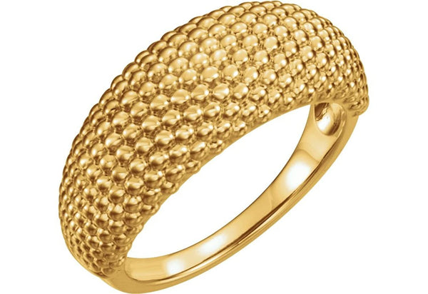 Beaded Dome Ring, 14k Yellow Gold