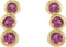 Pink Tourmaline Three-Stone Ear Climbers, 14k Yellow Gold