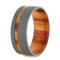 Beadblast Titanium 8mm Comfort Fit Tulip Wood Flat Band