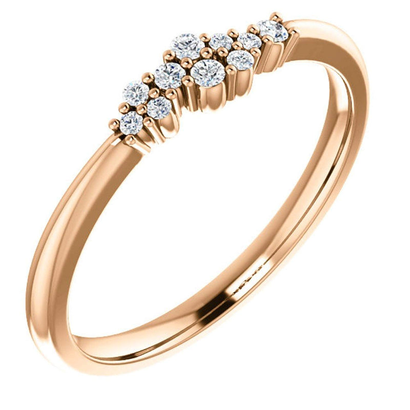 Diamond Stackable Cluster Ring, 14k Rose Gold, Size 7 (.1 Ctw, G-H Color, I1 Clarity)