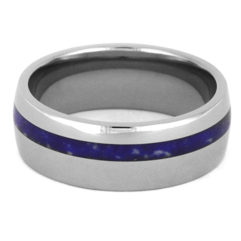 Lapis Lazuli Inlay 8mm Comfort-Fit Titanium Wedding Band