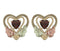 Garnet Double Heart Earrings, 10k Yellow Gold, 12k Green and Rose Gold Black Hills Gold Motif