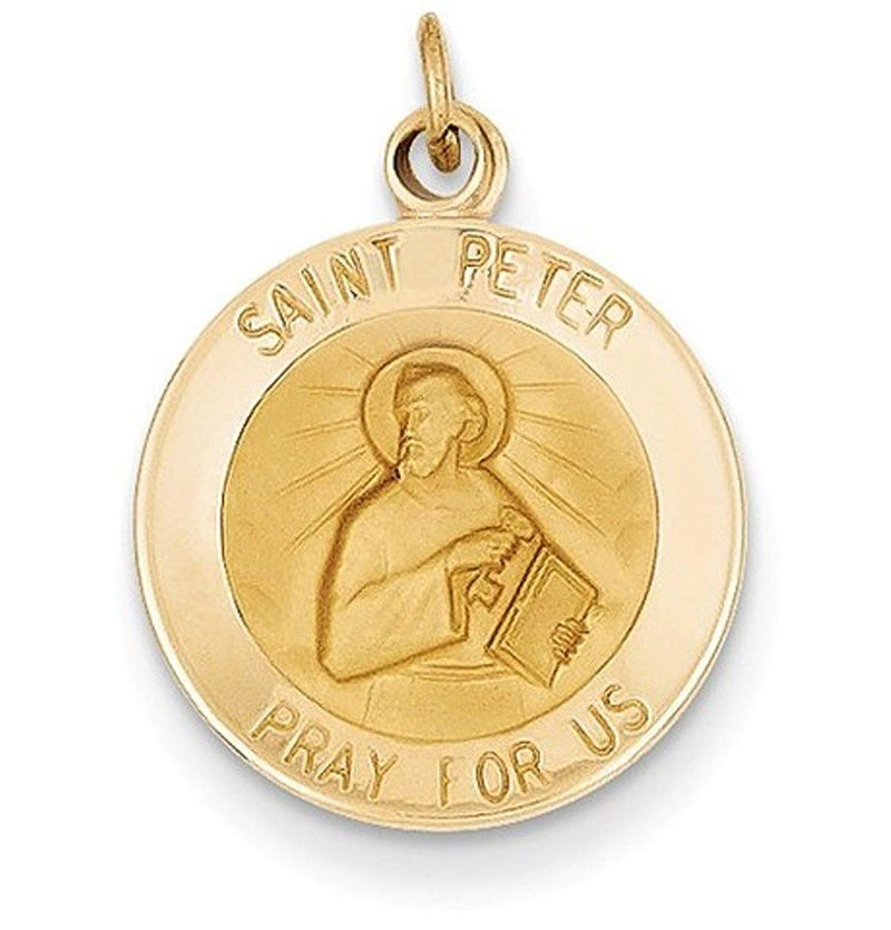 14k Yellow Gold St. Peter Medal Charm (23X15MM)