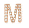 14k Rose Gold Diamond Letter 'M' Initial Stud Earring (Single Earring) (.10 Ctw, GH Color, I1 Clarity)