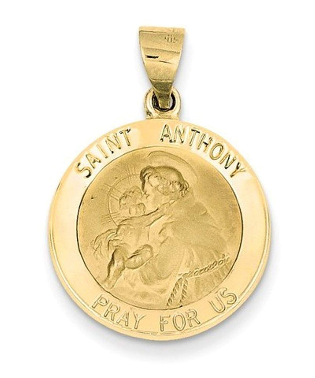 14k Yellow Gold Saint Anthony Medal Pendant (27X19MM)