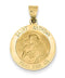 14k Yellow Gold Saint Anthony Medal Pendant (27X19MM)