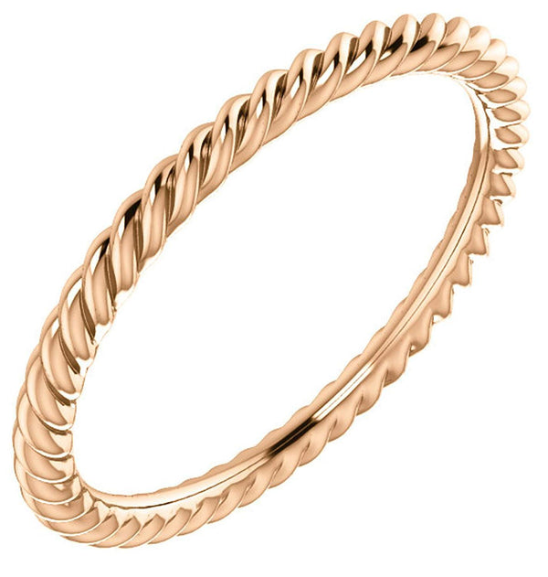 Skinny Rope 1.5mm Comfort-Fit Band, 10k Rose Gold