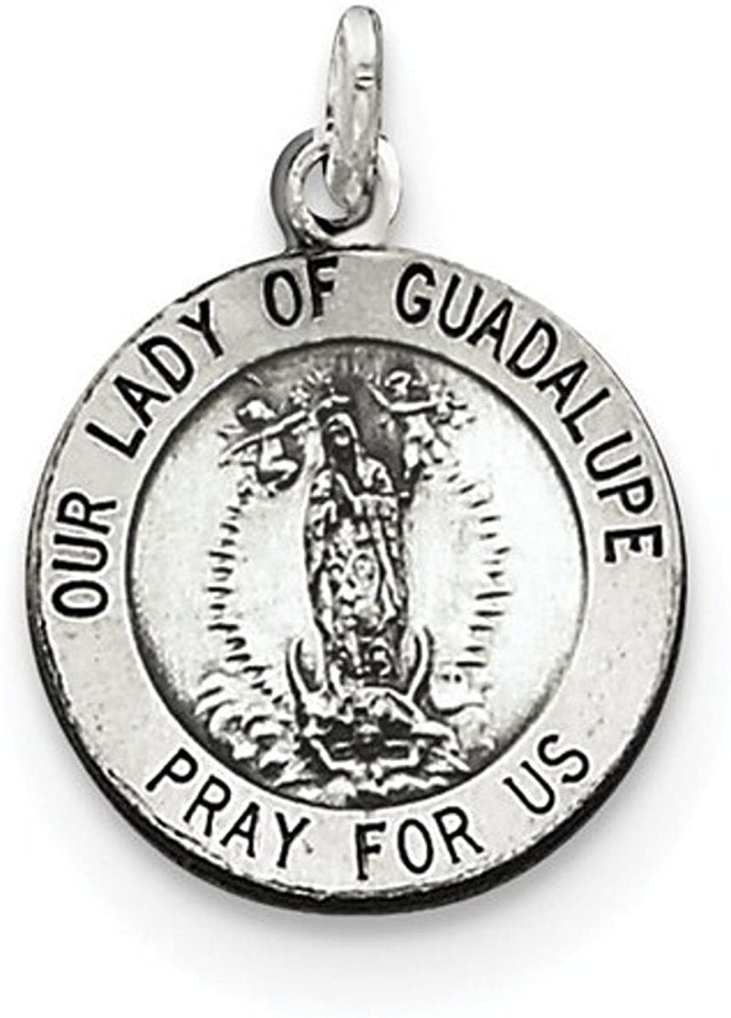 Sterling Silver Our Lady of Guadalupe Medal (25X17MM)