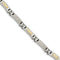 Men's Polished and Brushed Stainless Steel with 14k Yellow Gold Link Bracelet, 8.25 "