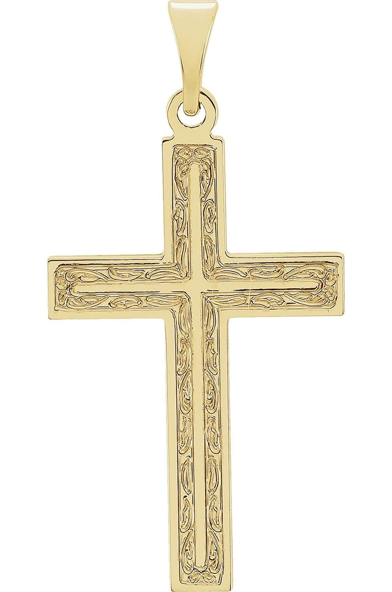 Design Cross 14k Yellow Gold Pendant