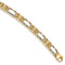 Men's Two-Tone 14k Yellow and White Gold Link Bracelet, 8.5"