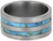 Turquoise Pinstripe 10mm Comfort-Fit Titanium Band, Size 8.5