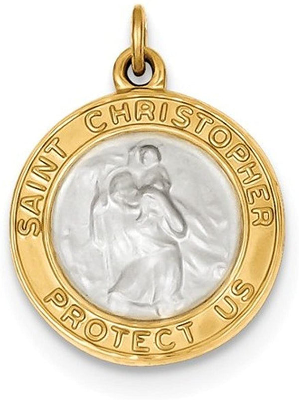 Rhodium-Plated Sterling Silver St. Christopher Medal (21X18MM)