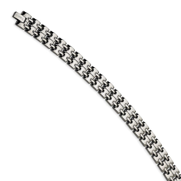 Men's Polished Stainless Steel 13mm Link Bracelet, 8.5"