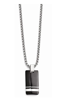 Edward Mirell Black Titanium and Sterling Silver Pendant Necklace, 20"