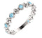 Genuine Aquamarine Beaded Ring, Rhodium-Plated 14k White Gold