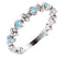 Genuine Aquamarine Beaded Ring, Rhodium-Plated Sterling Silver