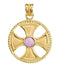 Genuine Amethyst Maltese Rope 14k Yellow Gold Cross Pendant