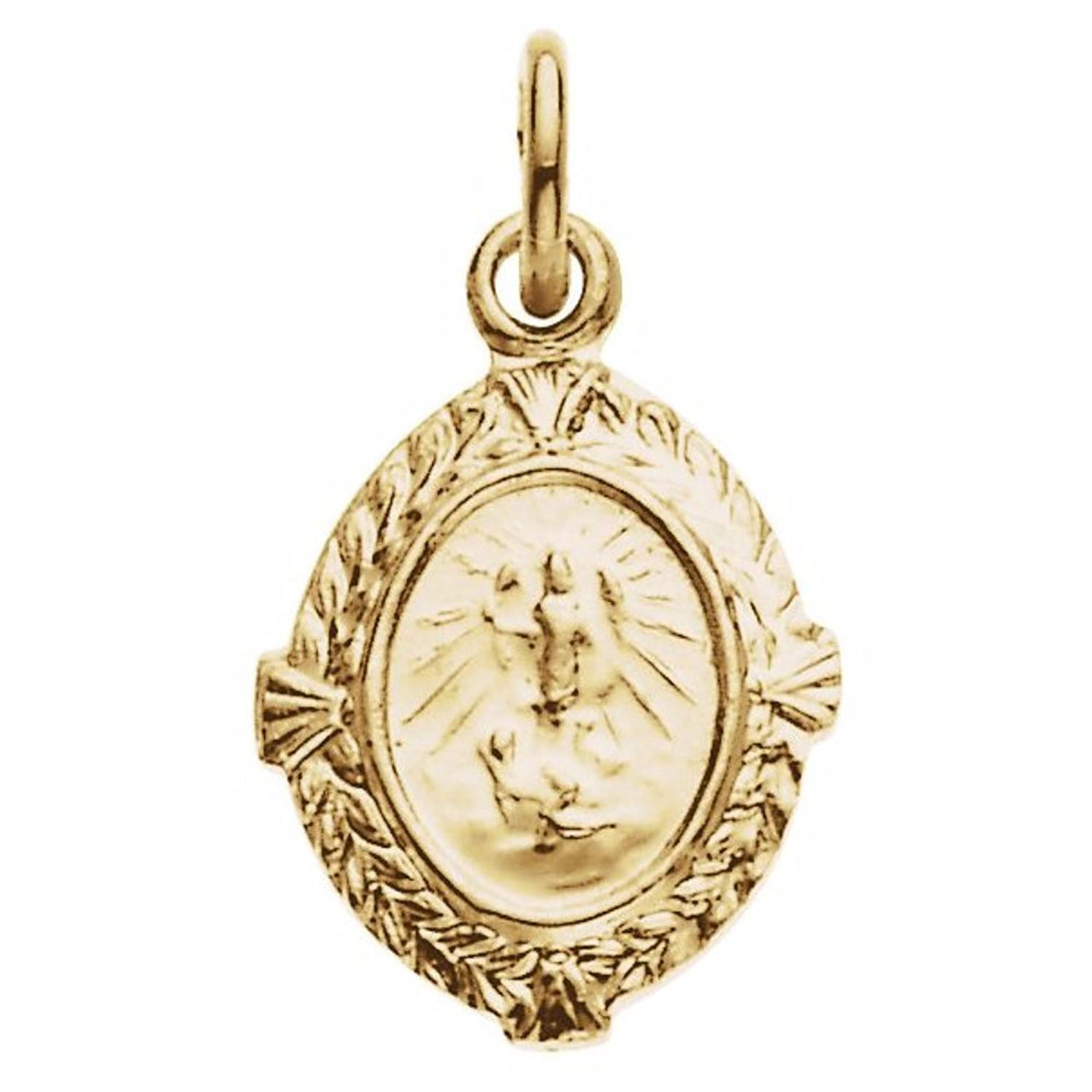 14k Yellow Gold Round St. Raphael Medal (12x9MM)