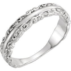 Scrollwork Stackable Ring, Sterling Silver