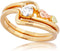 Ave 369 Diamond with Leaves Engagement Ring, 10K Yellow Gold, 12k Green and Rose Gold Black Hills Gold Motif