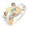 Lab Created Gold Topaz November Birthstone Ring, Sterling Silver, 12k Green and Rose Gold Black Hills Gold Motif