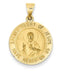 14k Yellow Gold Sacred Heart Of Jesus Medal Round Pendant (26X19MM)