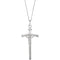 Papal Crucifix Sterling Silver Pendant Necklace, 24" (38X18MM)