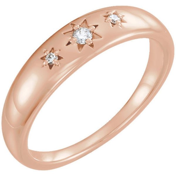 Diamond Starburst Ring, 14k Rose Gold (.05 Ctw, G-H Color, I1 Clarity), Size 6