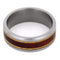 Paduk Wood, Maple Wood 8mm Comfort-Fit Brushed Titanium Wedding Band