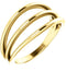 3 Row Negative Space Ring, 14k Yellow Gold