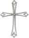 Fleur de Lys Cross 14k White Gold Pendant