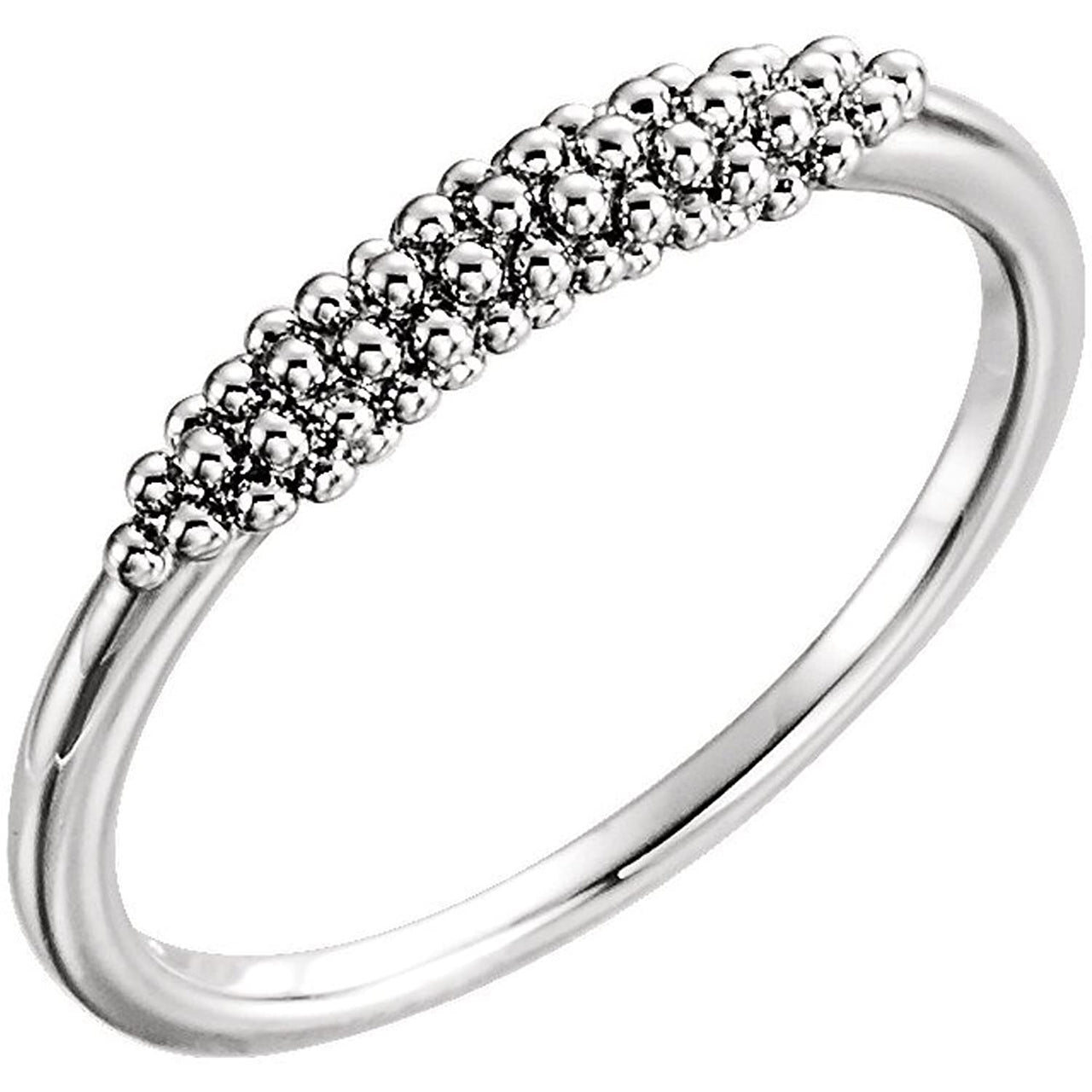 Cluster Beaded Comfort-Fit Ring, Sterling Silver, Size 5