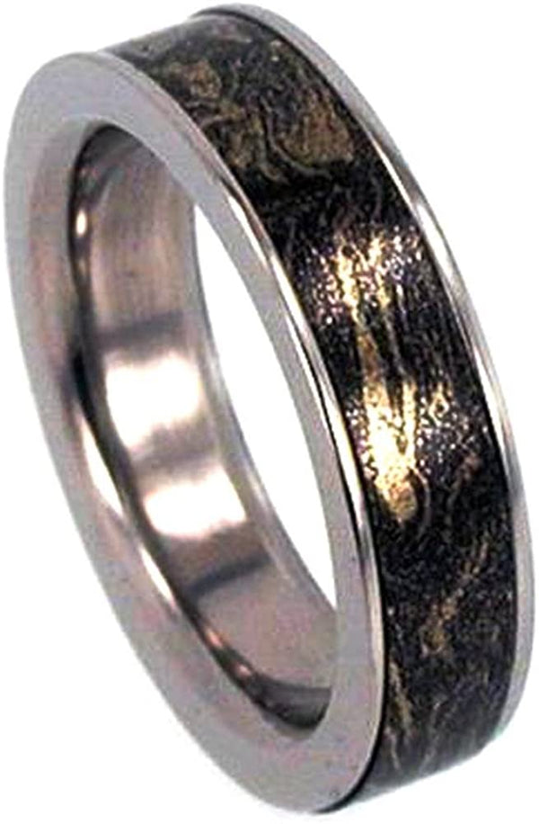 Composite Mokume Gane 4mm Comfort Fit Titanium Band