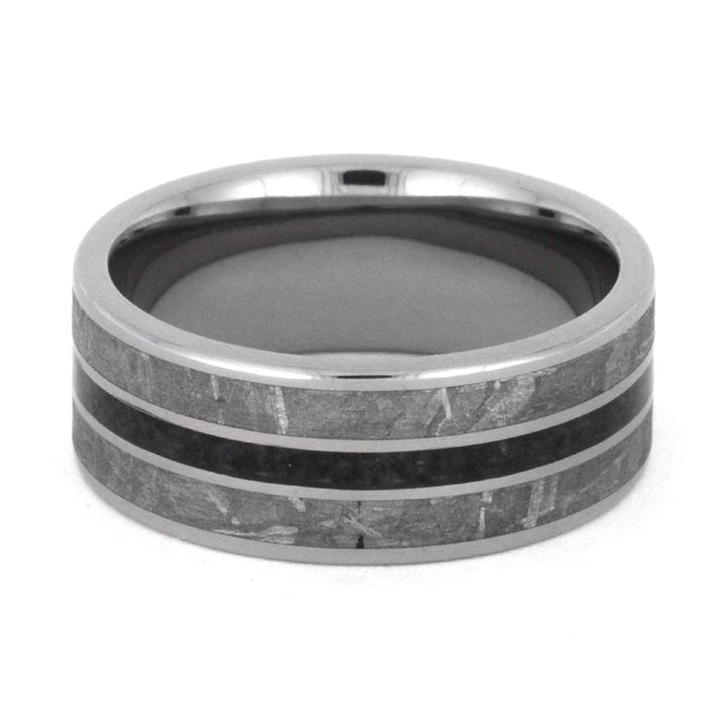 Onyx, Gibeon Meteorite 8mm Comfort-Fit Titanium Wedding Band