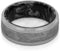 Gibeon Meteorite, Titanium 8mm Comfort Fit Black and White Mokume Gane Wedding Band