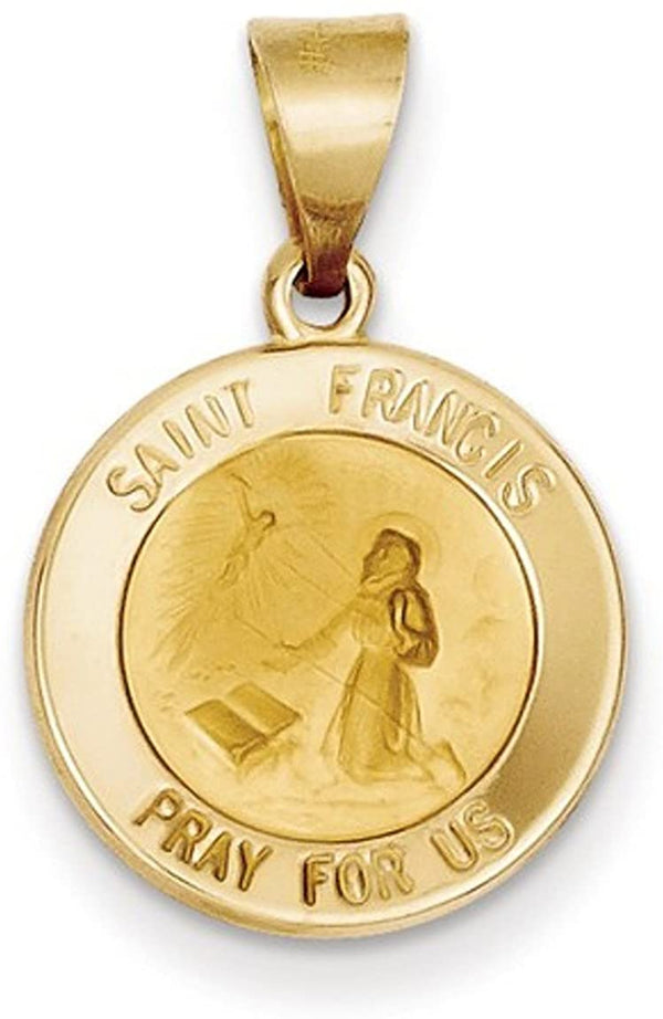 14k Yellow Gold St. Francis Medal Pendant (17X15MM)