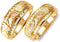 Ave 369 22-Stone Diamond Bands, 10k Yellow Gold, 12k Green and Rose Gold Black Hills Gold Motif Couples Wedding Ring Set