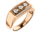 Men's 3 Stone Bright Set Diamond 14k Rose Gold Band, Size 11 (.50 Cttw, GH Color, I1 Clarity)