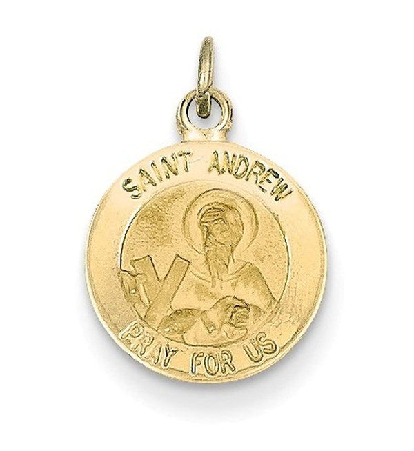 14k Yellow Gold St. Andrew Medal Charm (17X12MM)