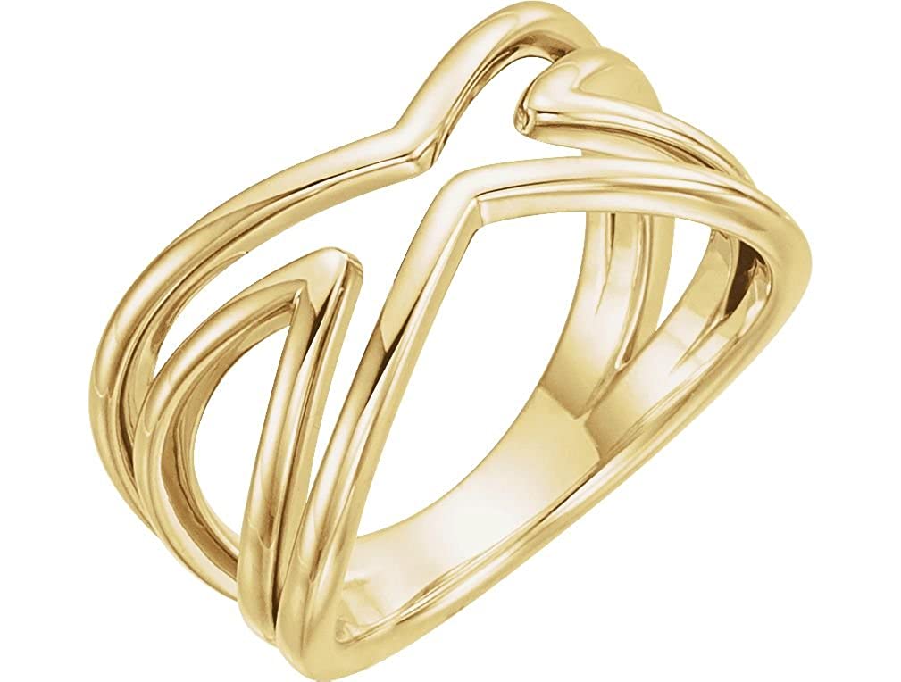 Criss Cross Ring, 14k Yellow Gold