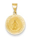 14k Yellow Gold Miraculous Medal Pendant (18X15MM)