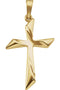 Curvy Cross 14k Yellow Gold Pendant Necklace, 16"