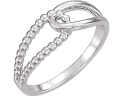 Interlocking Beaded Ring, Sterling Silver