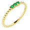 Chatham Created Emerald Beaded Ring, 14k Yellow Gold, Size 6