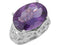 Amethyst 11.15 Ct February Birthstone Sterling Silver Filigree Ring, Size 5.75