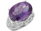 Amethyst 11.15 Ct February Birthstone Sterling Silver Filigree Ring, Size 9