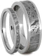 Gibeon Meteorite Comfort-Fit Titanium Band, His and Hers Wedding Set, M11.5-F6.5