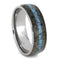 Turquoise, Deer Antler 8mm Comfort-Fit Titanium Band