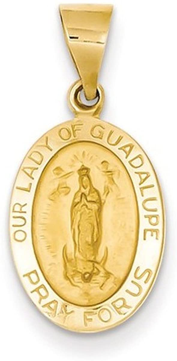 14k Yellow Gold Our Lady of Guadalupe Medal Charm (20X11MM)